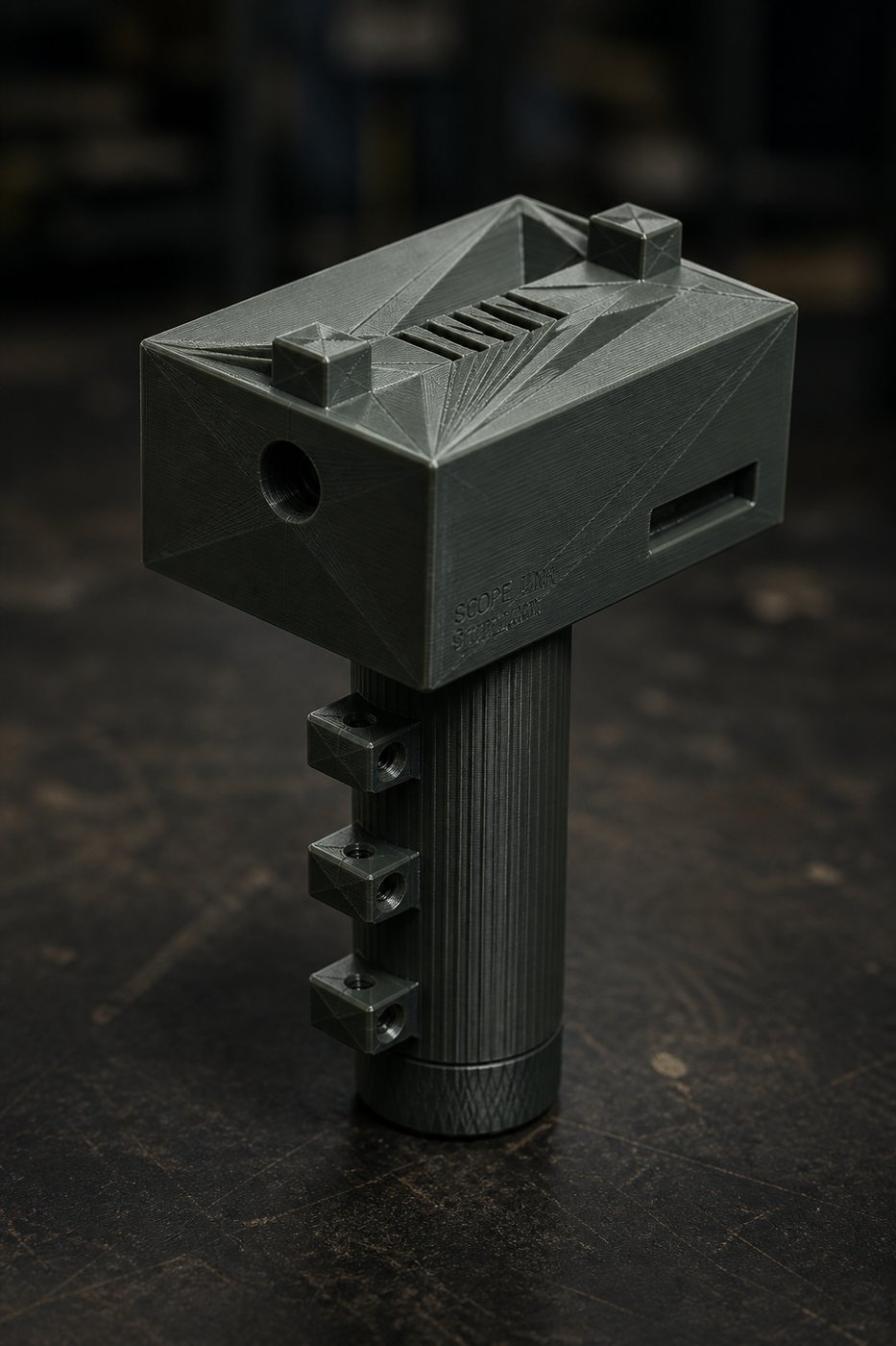 Assembled 3D-printed tracker grip enclosure