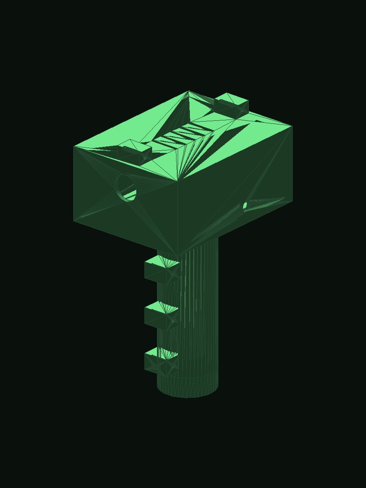 Green CAD mesh of the assembled enclosure STLs
